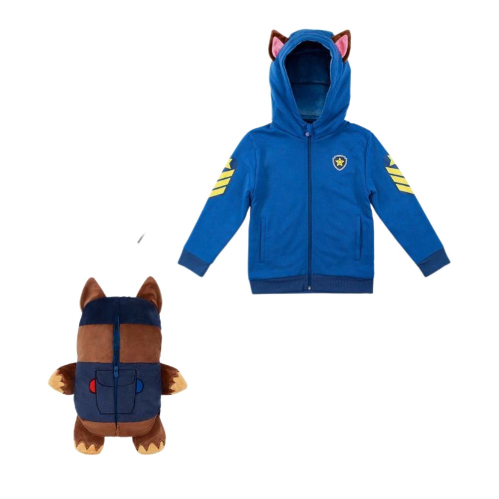 Cubcoats Patrulha Canina 2 em 1 Bicho de Pelúcia com Capuz Azul