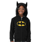 Moletons e moletons para meninos Cubcoats Batman Toy com capuz e zíper, preto