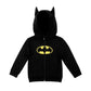 Moletons e moletons para meninos Cubcoats Batman Toy com capuz e zíper, preto