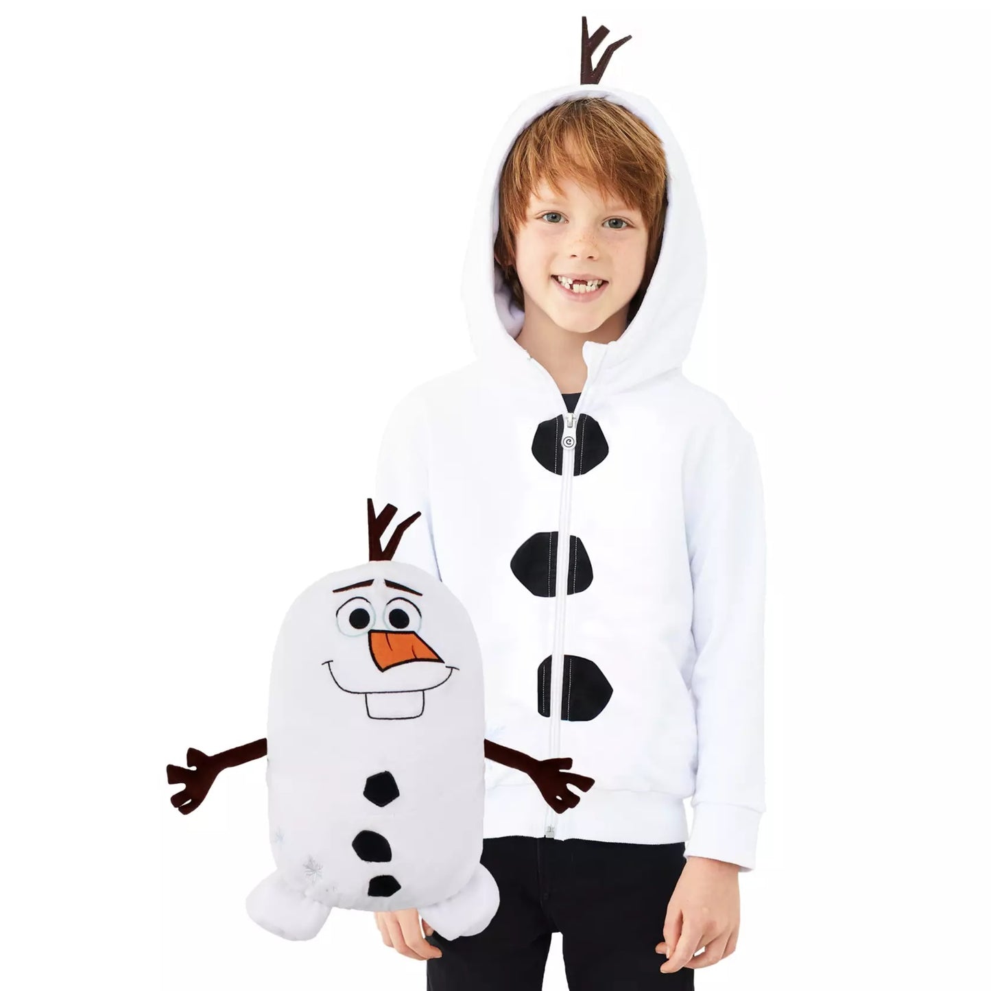 Cubcoats Olaf Frozen 2 em 1 infantil, moletom com zíper clássico transformador e pelúcia macia, branco