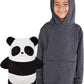 Cubcoats Papo the Panda 2 em 1 Transformando Pulôver com Moletom com Capuz e Pelúcia Macia Cinza Escuro