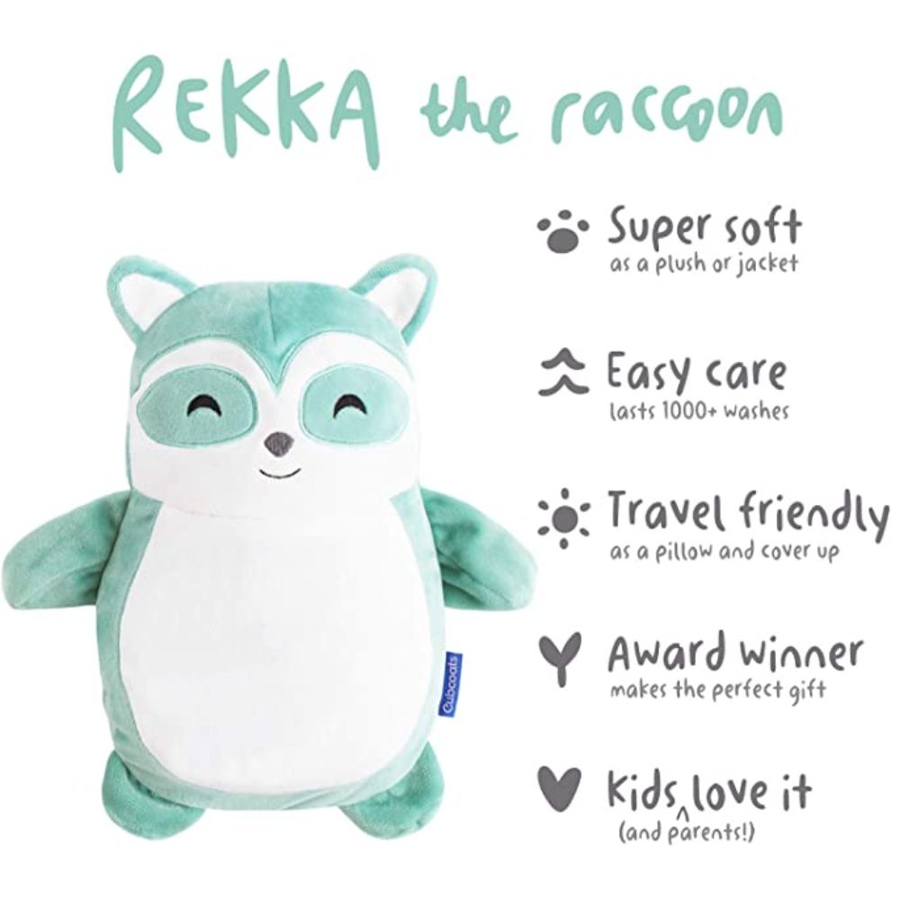 Cubcoats Rekka the Raccoon 2 em 1 Transformador Clássico com Capuz e Pelúcia Macia