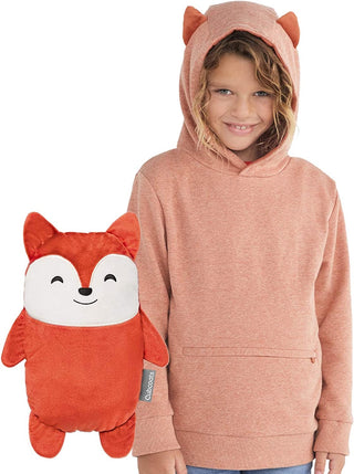 Cubcoats Flynn the Fox 2 em 1 Transformando Pulôver com Moletom com Capuz e Pelúcia Macia Laranja