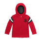 Cubcoats Boy's Preschool Toronto Raptors 2 em 1 com capuz transformador e zíper completo e pelúcia macia vermelha