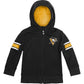 Cubcoat Kid's Toddler Preschool Boston Bruins 2 em 1 com capuz transformador e zíper completo e pelúcia macia, preto