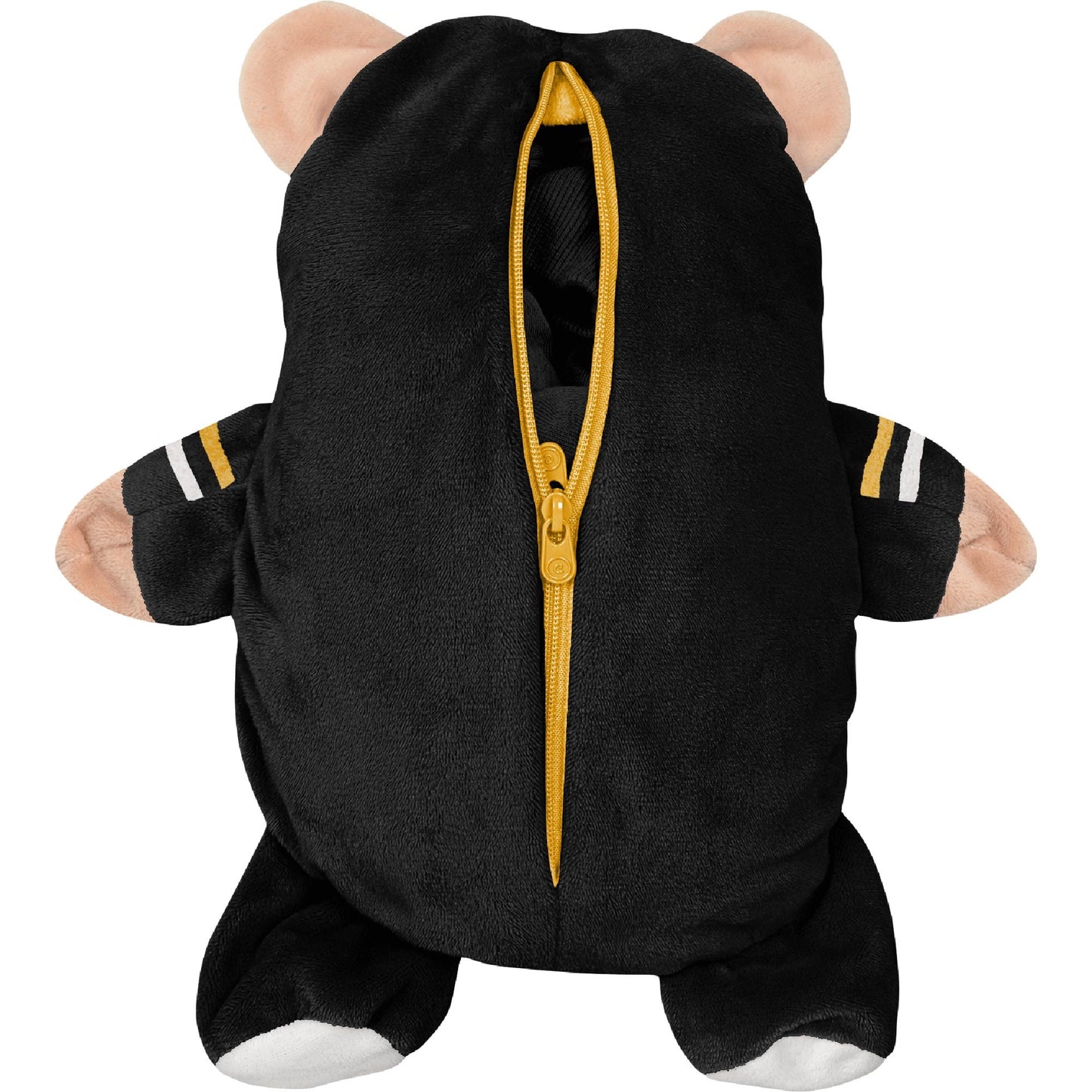 Cubcoat Kid's Toddler Preschool Boston Bruins 2 em 1 com capuz transformador e zíper completo e pelúcia macia, preto