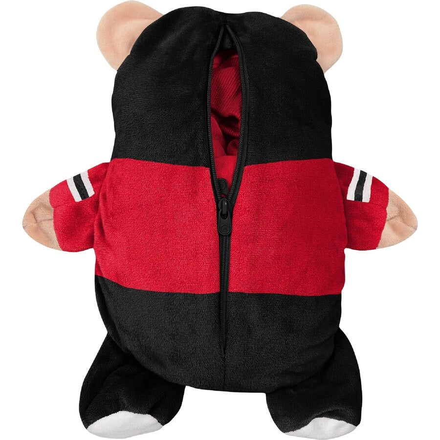 Cubcoats Transforming 2 em 1 para crianças, unissex, pré-escolar, vermelho, Chicago Blackhawks, moletom com zíper completo e pelúcia macia, vermelho