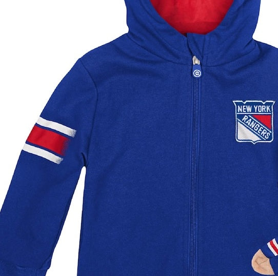 Moletom com capuz e pelúcia macios Cubcoats New York Rangers 2 em 1 para meninos