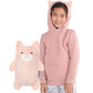 Cubcoats Kali The Kitty 2 em 1 Transformador Crewneck Sweatshirt com capuz e pelúcia macia rosa