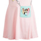 Vestido com bolsa das três princesas da Disney para meninas, rosa, tamanho 4