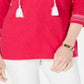 Charter Club Blusa feminina bordada com babados, rosa, tamanho pequeno G