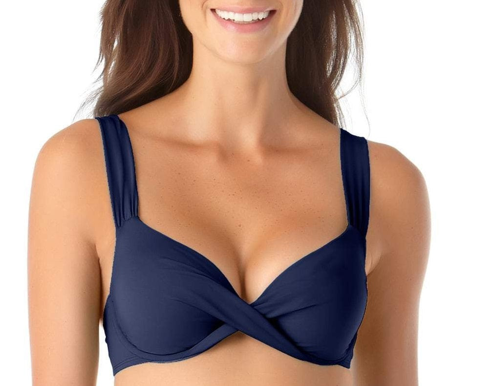 Biquíni Anne Cole Feminino com Aro e Frente Torcida Azul