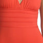 Macacão feminino La Blanca Paprika com alças nas costas e decote em V, laranja, tamanho 16