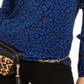 Blusa feminina Michael Kors manga comprida azul tamanho grande