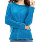 Suéter chenille feminino Style &amp; Co azul tamanho pequeno P