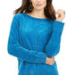 Suéter chenille feminino Style &amp; Co azul tamanho pequeno P