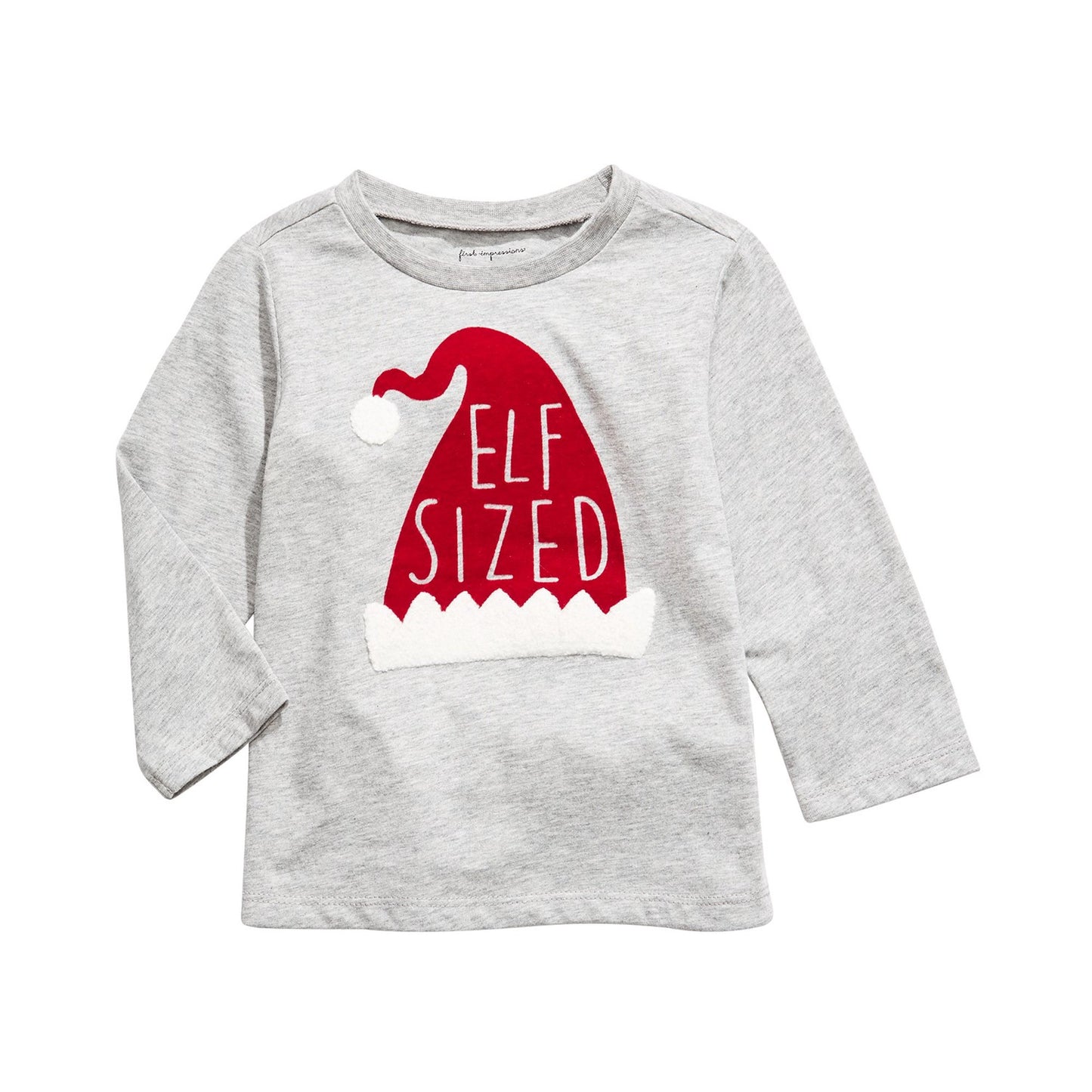 Camiseta infantil First Impressions Baby Boy Elf, cinza, tamanho 0-3 meses