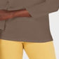 Karen Scott Blusa feminina de algodão com decote em V e ilhós, marrom, tamanho pequeno