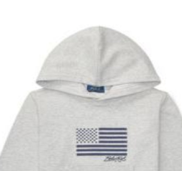 Moletom com capuz Ralph Lauren Little Boy's Bordado Terry Cotton Cinza Tamanho 5