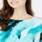 Blusa Alfani Feminina Estampada Abstrata Azul Tamanho Pequeno Médio