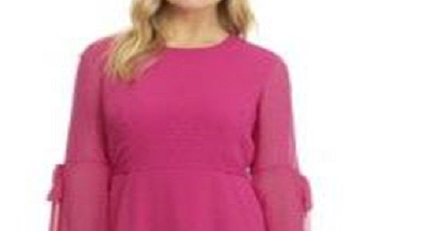 Vestido de carreira feminino Nine West Flamenco Jacquard Fit &amp; Flare Rosa Tamanho 10