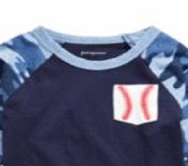 Camiseta de beisebol de algodão com bolso First Impressions para meninos, tamanho azul, 3 a 6 meses