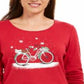 Karen Scott Camiseta Feminina Snow Bike Algodão Vermelha Tamanho XS