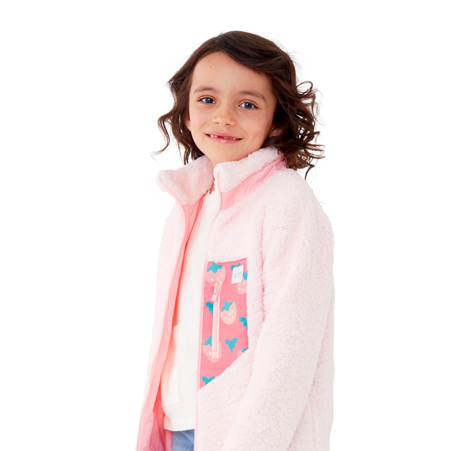 Jaqueta Sherpa Kali the Kitty da Cubcoats Big Girl, rosa, tamanho 8