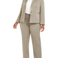 Le Suit Feminino Plus Size Calça Listrada em Tons de Perna Reta Tamanho 16W Marrom