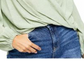 Blusa envolvente xadrez Hi Low Drapey da Free People para mulheres, verde, tamanho pequeno