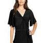 Macacão feminino NY Collection com frente torcida, preto, tamanho pequeno XS