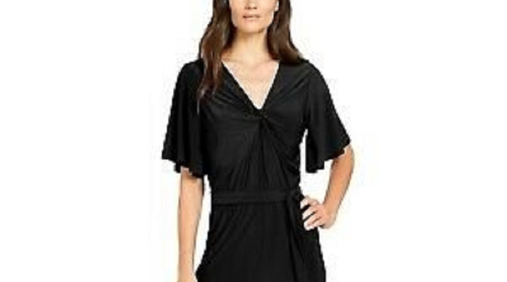 Macacão feminino NY Collection com frente torcida, preto, tamanho pequeno XS