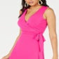 Vestido longo feminino Thalia Sodi com babados e estampa de envelope falso, rosa, tamanho extragrande
