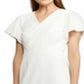Vestido Ralph Lauren Feminino Crepe Manga Curta Branco Tamanho 0