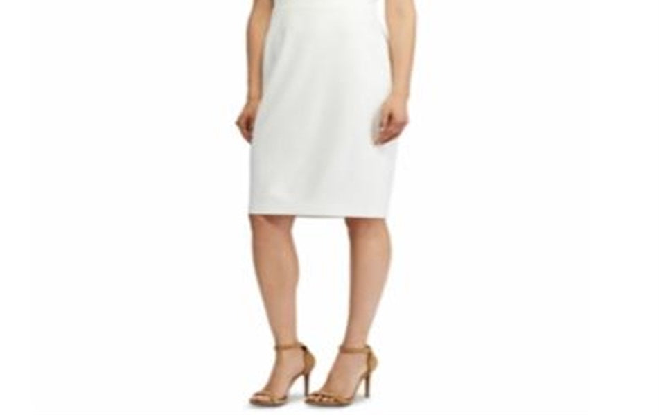Vestido Ralph Lauren Feminino Crepe Manga Curta Branco Tamanho 0