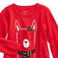 Camiseta infantil de algodão com estampa de lhama First Impressions para meninas, tamanho 4T, vermelha