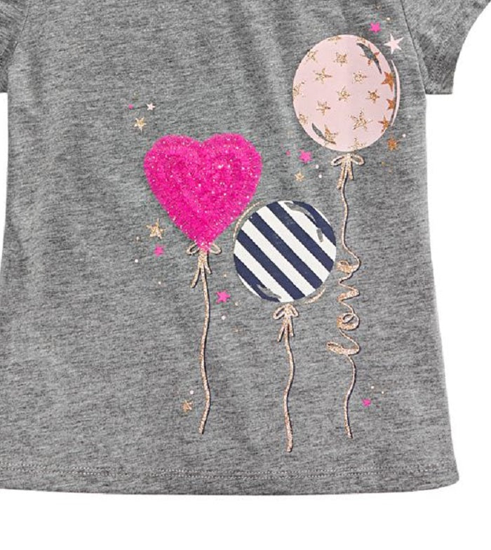 Camiseta infantil com balões da Epic Threads, cinza, tamanho 5