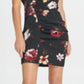 Vestido tubinho com estampa floral franzida DKNY feminino, preto, tamanho 12
