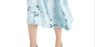 Saia feminina alfani estampada assimétrica em linha A, verde, tamanho 6