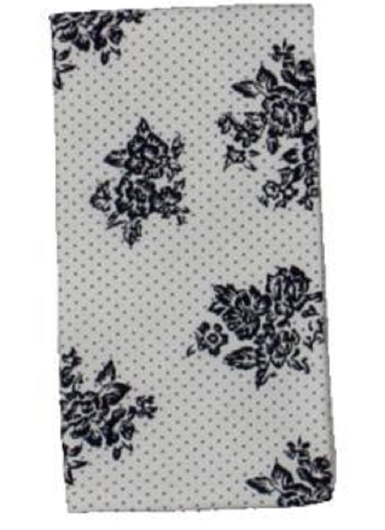 Lenço de bolso formal floral Linden masculino Four in Hand cinza tamanho regular