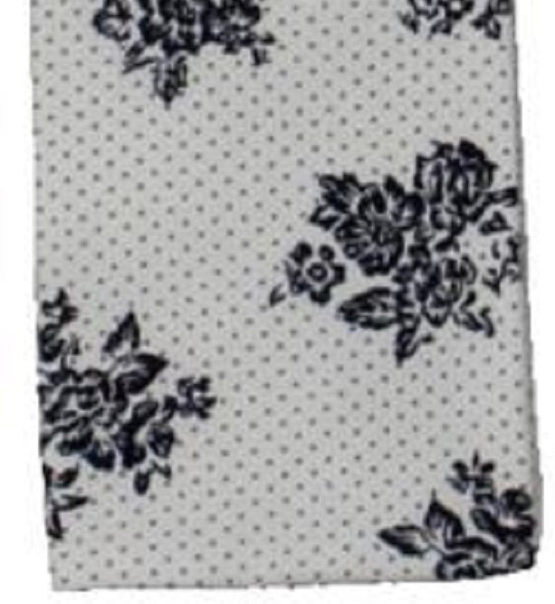 Lenço de bolso formal floral Linden masculino Four in Hand cinza tamanho regular