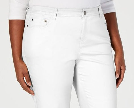 Bermuda feminina Charter Club Plus Cotton Blend, branca, tamanho 18W