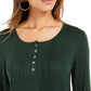 Blusa feminina de manga comprida estilo &amp; co, verde, tamanho pequeno