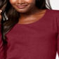 Karen Scott Blusa feminina de algodão com decote redondo, vermelha, tamanho extragrande