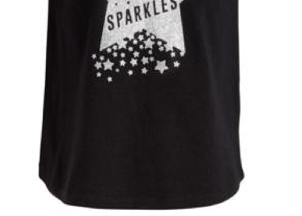 Camiseta feminina com estampa gráfica Ideology, costas cruzadas, tamanho 2T, preta, variada