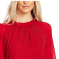 Vince Camuto Top feminino com manga transparente e detalhes em vermelho, tamanho extragrande