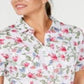 Camisa de algodão texturizada Iris Bliss feminina Karen Scott, branca, tamanho extragrande