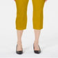Calça Capri Alfani Feminina com Zíper Invisível, Amarela, Tamanho 8