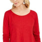 Estilo &amp; Co Feminino Algodão Cano Alto Baixo Vermelho Tamanho P
