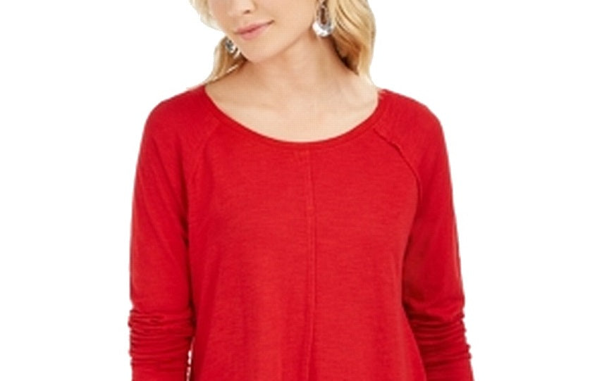 Estilo &amp; Co Feminino Algodão Cano Alto Baixo Vermelho Tamanho P